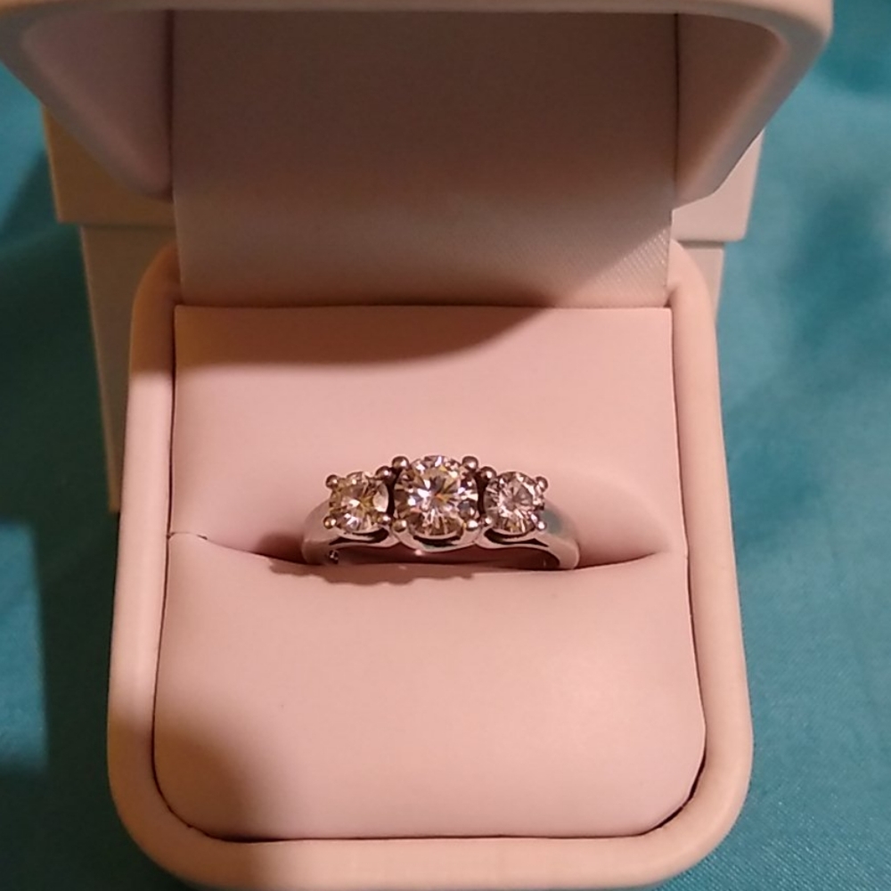 "Forever Classic" Moissanite 3 Stone Ring